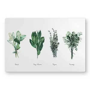 Begin Home Decor C1MP1218LR0U0J 12 x 18 in. Fine Herbs - Farmhouse Green Metal Print Wall Art for Home Decor