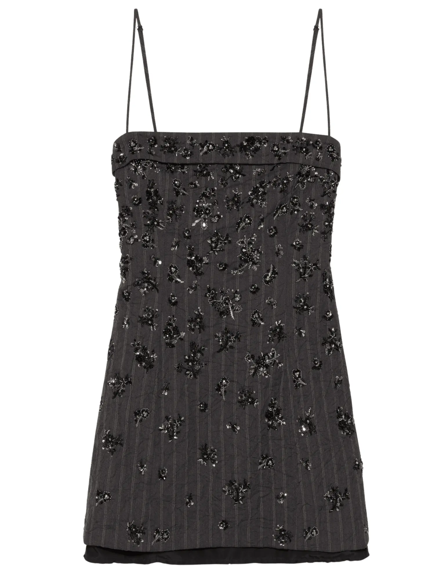 Simkhai Anden Embellished Mini Dress in Charcoal Stripe-SALE