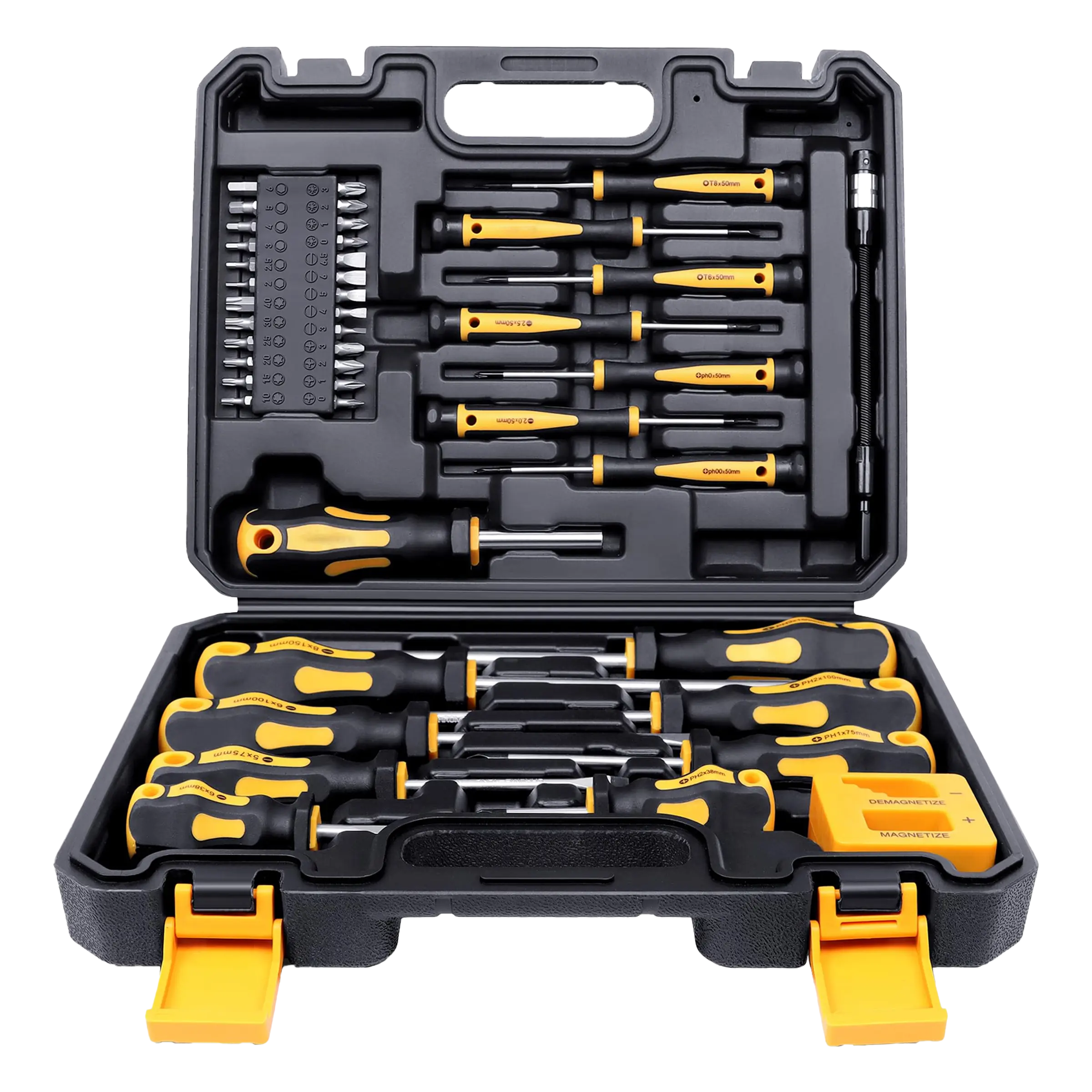 ToolMaster 43-Piece Screwdriver Set - Star-Head, Yellow & Black Handles, Durable Case for Home & Professional Use