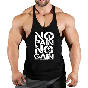 Men's Graphic Gym Stringer - Durable Design for Versatile Use in Gym Environments