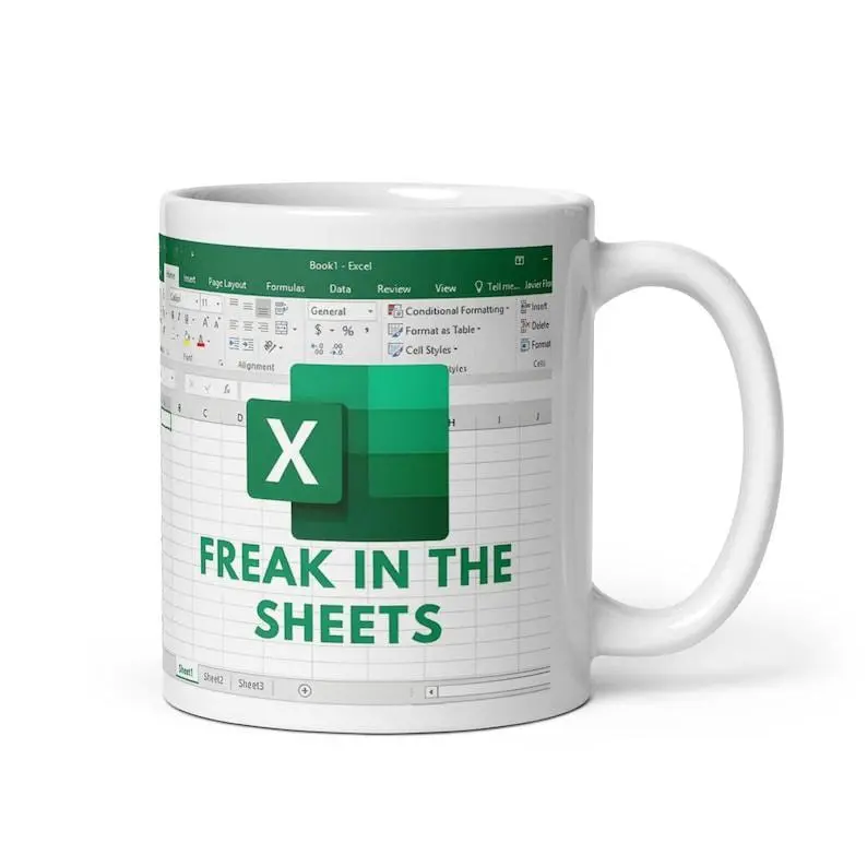 11oz High-Density Durable Microwave-Safe Classic Glossy Ceramic Beverage Mug - Watercolour Stripes & Letters Printed, Sarcastic "Freak In The Sheets" CPA Accountant Tax Season Gift for Office Professionals