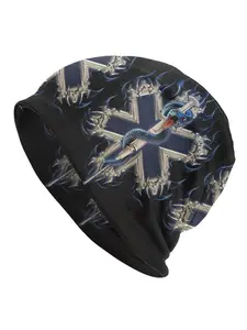 BIIHUDU Men's EMT Beanie Hat - Funky Paramedic-Inspired with EMT Logo Design, Cross & Star of Life Emblem, Durable Casual Win