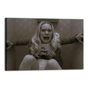 Funny Movie White Chicks Bathroom Wall Art Poster Print, Toilet Humour Photography Black And White, Vintage Modern Home Décor, Comedy Gift wooden frame wall art high-quality canvas print opossum humor artwork crystal family painting  gift scribbler poster