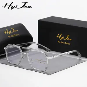 HyJex Anti-blue Glasses Portable Glasses Trend Double Beam Metal Flat Plano Glasses