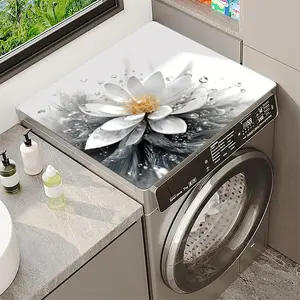 Floral Dew Design Washing Machine Dust Cover, Absorbent Countertop Pad, Fast Dry Refrigerator Mat, Microwave Dust Protector, Household Dust Cover