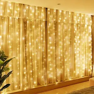 USB 300LED Curtain Fairy Lights 8 Modes Remote, Waterproof Drape String Lights for Bedroom Patio Wedding Halloween Decor  decor