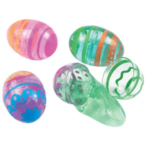 Vibrant Bright Putty-Filled Plastic Easter Eggs - 12 Pc. for Holiday Fun