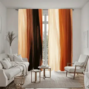 2Pcs Abstract Gradient Color Curtains, Modern Art Design, Pole Pocket Style, Semi Sunshade Polyester Fiber, Suitable for Home Living Room, Bedroom, Balcony, Kitchen, Study and Shower Window Decoration, Accessory, Anti Privacy.