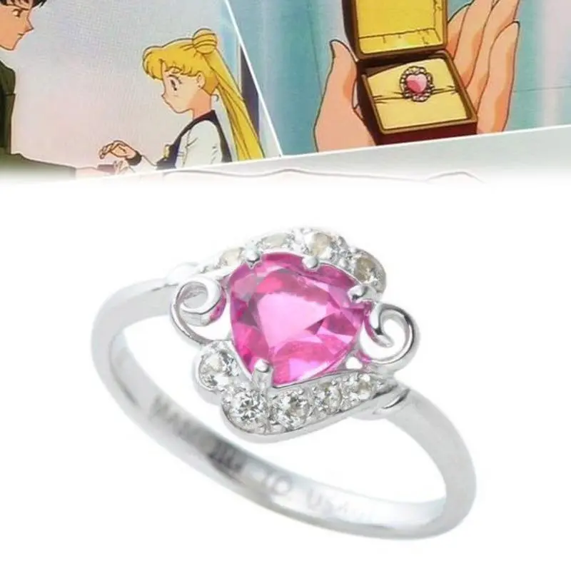 Moon Ring Tsukino Usagi Ruby Cosplay Adjustable Opening Rings Jewelry Accessories Gifts