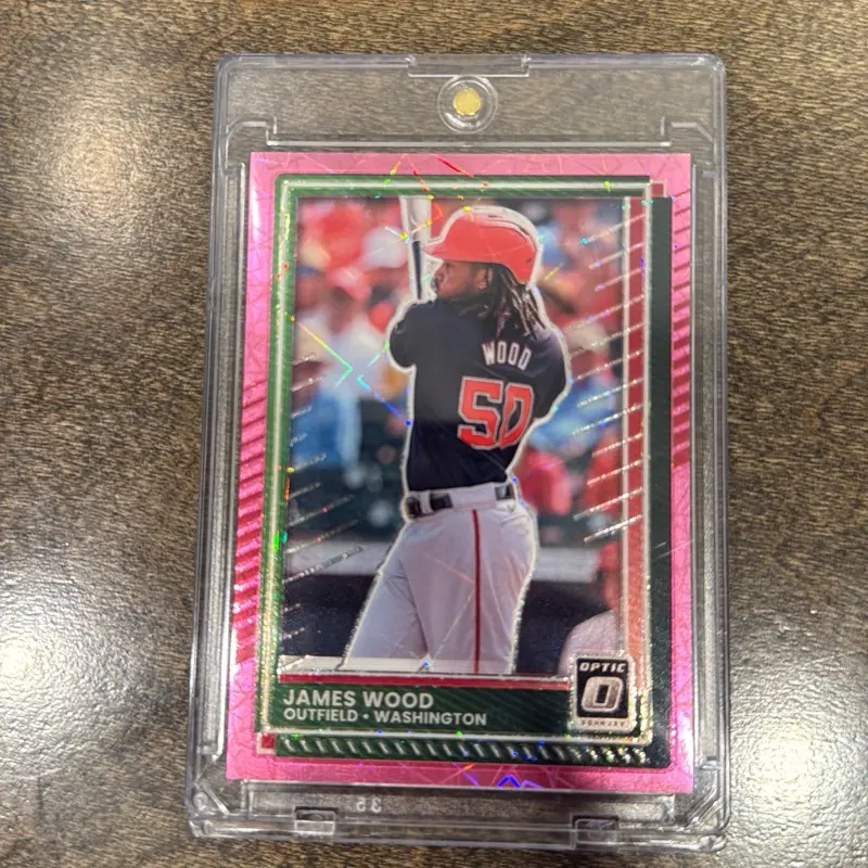 James Wood 2025 Donruss Baseball Optic Pink Velocity Prizm Serialized Card #d 45/79 Nationals