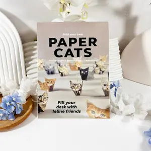 DIY Paper Foldable Cats, Stackable Desk Decor, Perfect for Office Party Gifts & Christmas Decorations, Unique Gift Idea for Cat Lovers