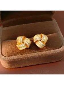 Zircon-encrusted twisted pendant earrings, exquisite temperament, fashionable and versatile, light luxury high-end earrings