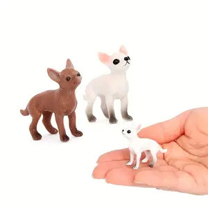 1 Set of Adorable Chihuahua Dog Simulation Model - Perfect Mini Teacup Dog for Cognitive Development & Micro Landscape Bonsai Decorations Home Decor