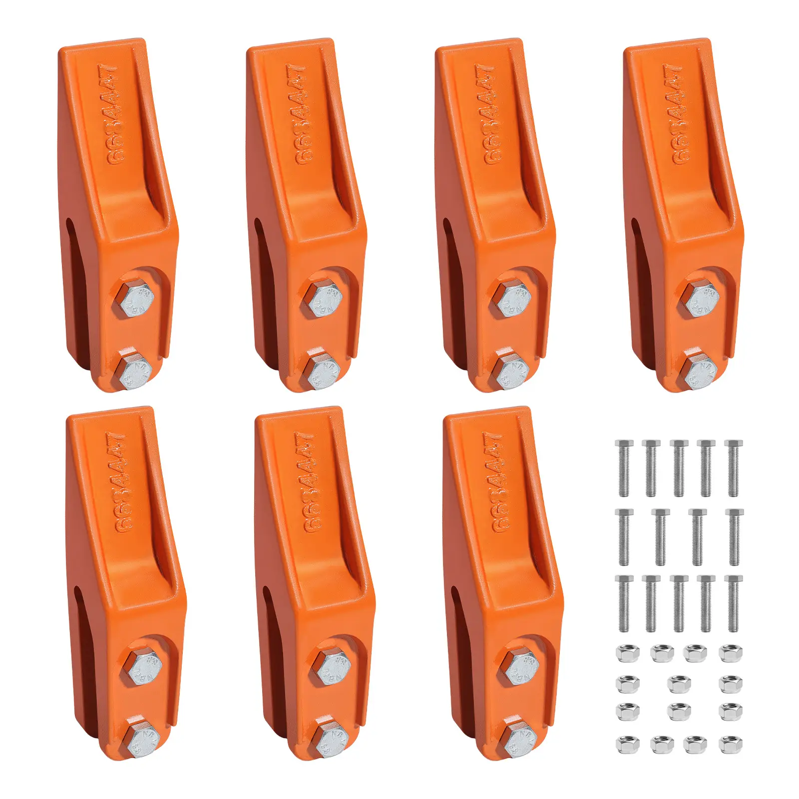 【toolupgrade】VEVOR Excavator Digging Bucket Teeth + Pins Tool Set, 7-Pack 684447 Anti-Rust Coated Q235 Steel Heavy Duty Kit, Quick 2-Bolt Mount for 5/8-in Bucket Edges, Replacement for Skid Steer/Mini Excavator, Ideal for Mining/Soil