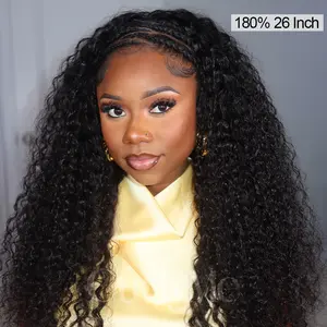 CurlyMe 250% Density Water Wave Wear Go Half Wig Invisible Hairline Seamless Flip Over 3 IN 1 Glueless Human Hair Wigs With Drawstring Pre-plucked Curly Hair Half Wig Ready to Wear #Summervibes