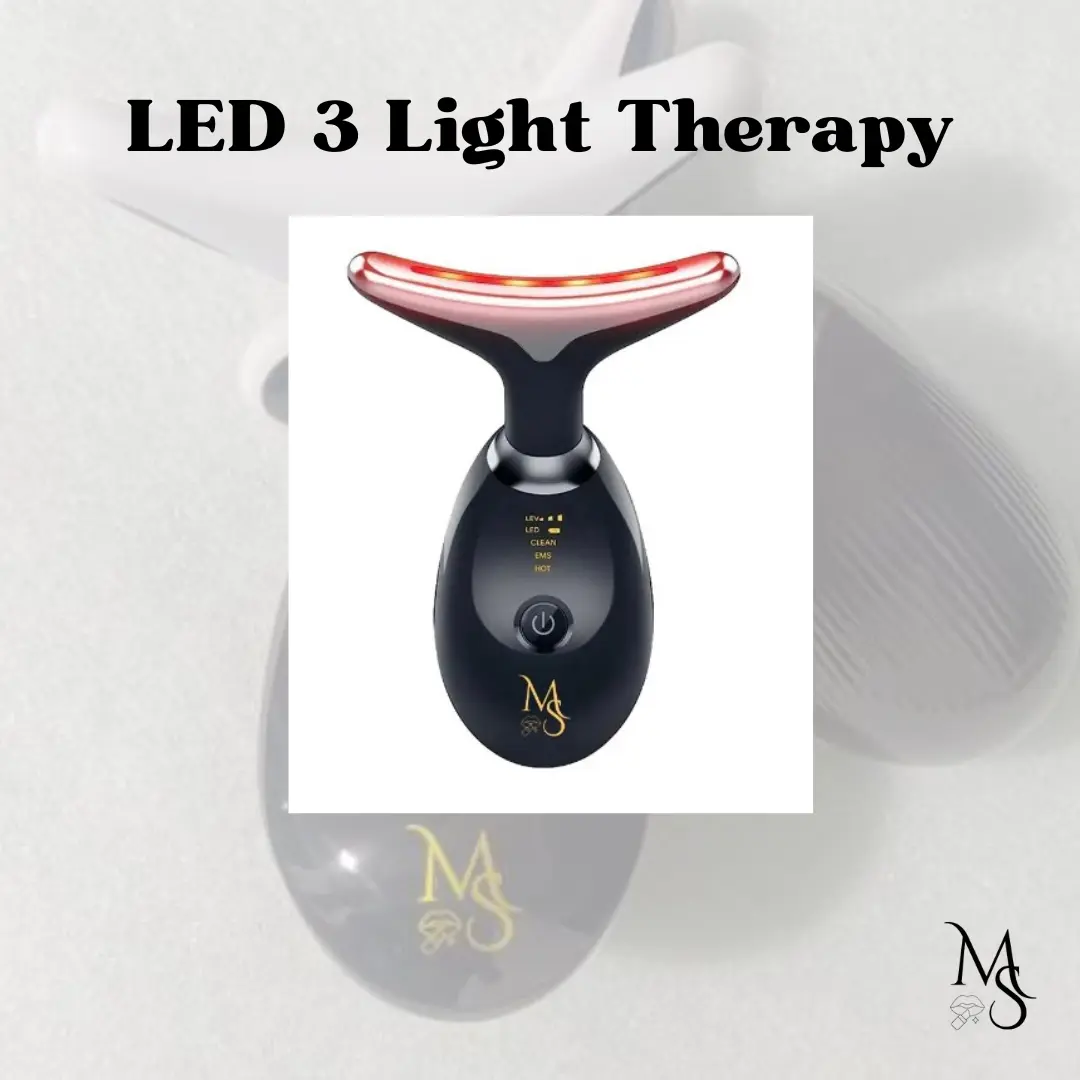 3-Color LED Face Neck Massager for Wrinkle Removal, Firming, and Skin Care