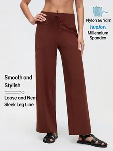 Loose Waist Business Casual Pants Yoga Pants Women Wide Leg Pants with Pockets Comfortable Athletic Sweatpants