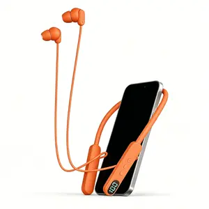 Wireless Bluetooth Neckband Earbuds with LED Digital Display, Waterproof Electronic Devices, Secure Fit, Durable Build, Stable Connection, Long Standby, Type-C Jack, ENC, Smart Voice Assistant, Sound Isolation, Wide Compatibility for Gym, Phones,Noise