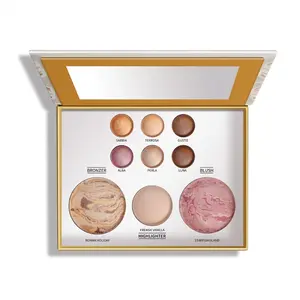 CHANCCI 9 Color Full Face Makeup Palette, Eyeshadow Blush Contour, Rich Colors Waterproof Long-Lasting, Travel-Friendly with Mirror