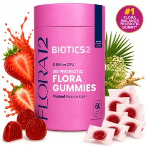 BIOTICS2 Flora12 Probiotic Gummies for Women | 8 Billion CFU Probiotics & Prebiotics for Feminine Balance, Vaginal & pH Support | Saw Palmetto, Wild Yam & Herbal Blend | Sugar-Free Vegan Gummies, 60 Count