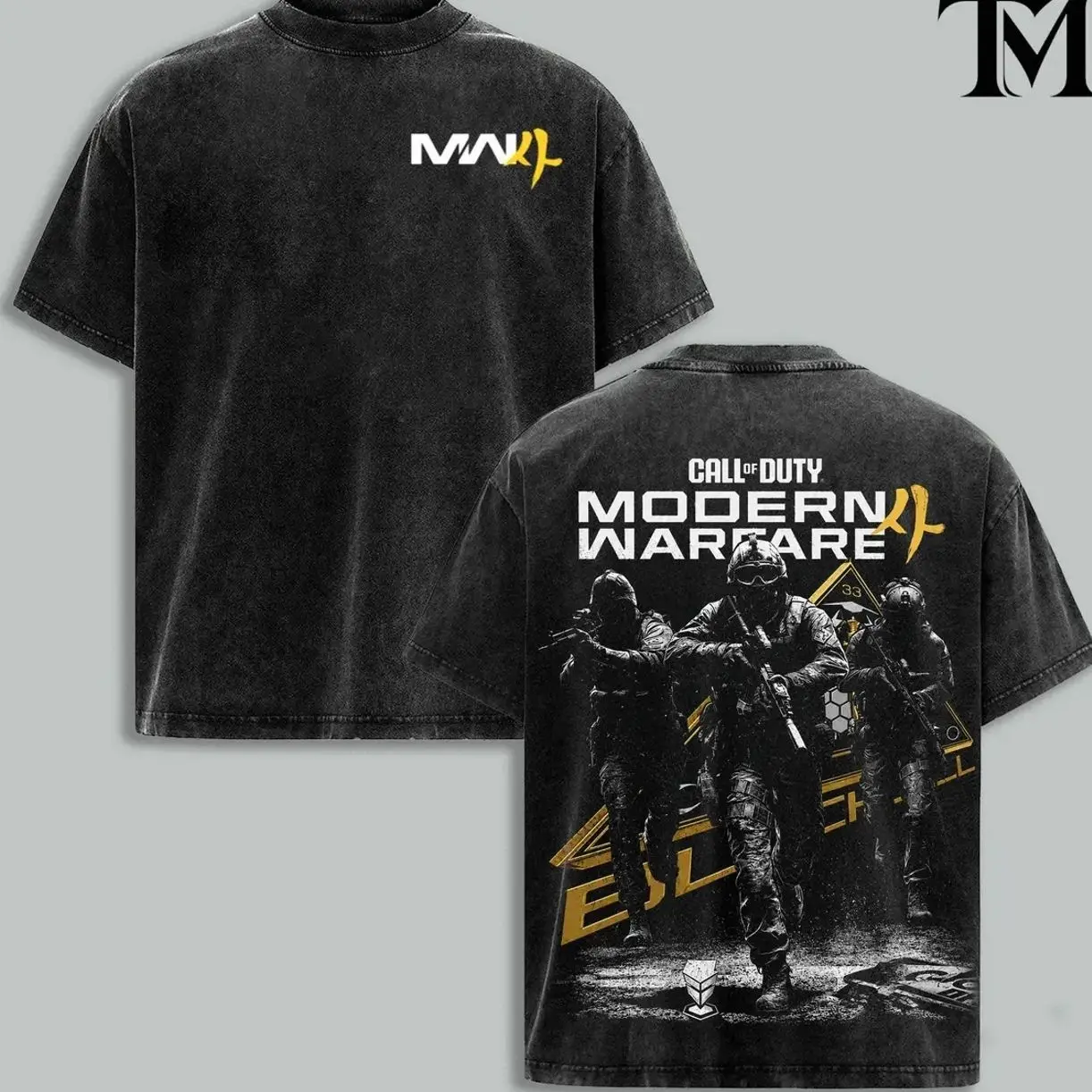 Vintage Call Of Duty Modern Warfare 2 Washed Graphic Tee, Oversized Tactical Military Gamer Streetwear Shirt, MW2 FPS Gaming T-Shirt, Special Forces Combat Gift Tee For Men, Retro Warzone Aesthetic Apparel F2Y