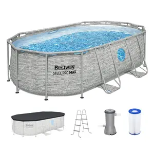Bestway Steel Pro MAX Splashview 14' x 8'2" x 39.5" Above Ground Swimming Pool Set