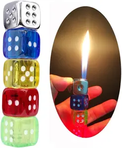 (Sold Without Gas) Dice Lighter Butane Plastic Soft Flame Lighter Body Flicker Cute and Funny Good Gift