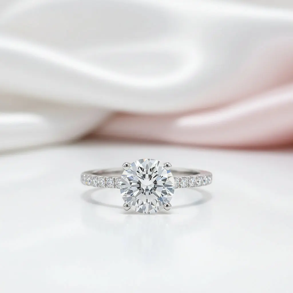 5.0 Ct Round Brilliant Cut Diamond Option Engagement Ring