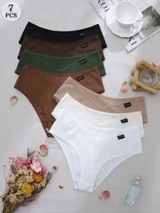 Women's Comfortable Underwear Set, 7pcs Women's Panties, Soft & Breathable Ladies Lingerie, Perfect Daily Wear