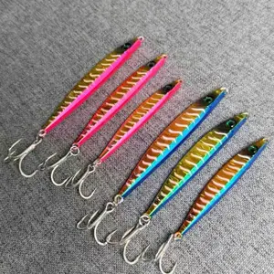 Slow Pitch Flat Fall Jig Fishing Lure, Jigging Bait with hooks, 40g-80g good for both river and salt water
