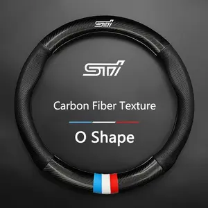 Subaru Sti Brz Wrx Xv Ascent Forester Outback Impreza Legacy Antislip Carbon Fiber Leather Ultrathin Steering Wheel Cover