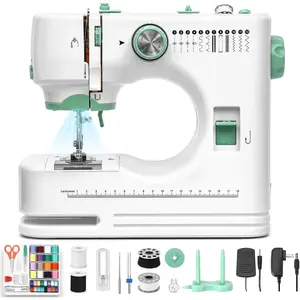 Sewing Machine for Beginners -12-in Stitches|42 PCS Accessory Kit,Foot pedal, Low/High-Speed,Mini Sewing Machine for Home DIY,Quick Fix