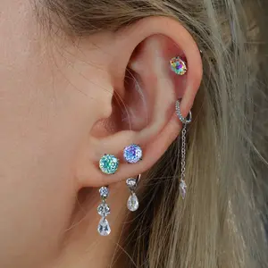 Titanium Firework Horseshoe Ring - Dreamy Gradient, Fit Helix/Conch/Lobe,Piercing Jewelry - Suitable for Men & Women