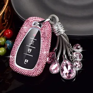 Fashion Sparkling Rhinestone Key Fob Cover With Keychain Lanyard For Chevrolet For Chevy For Malibu For Equinox For Traverse For Camaro For Cruze For Blazer 4 5 Buttons Smart Key