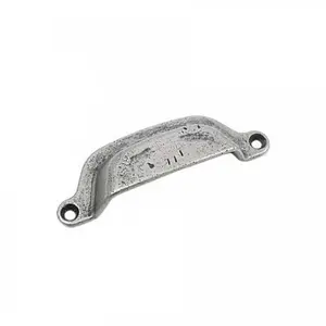 212 MAIN 3 in. Distressed Pewter Riverstone Cabinet Cup Pull, Zinc Metal Hardware for Door and Cabinet Use