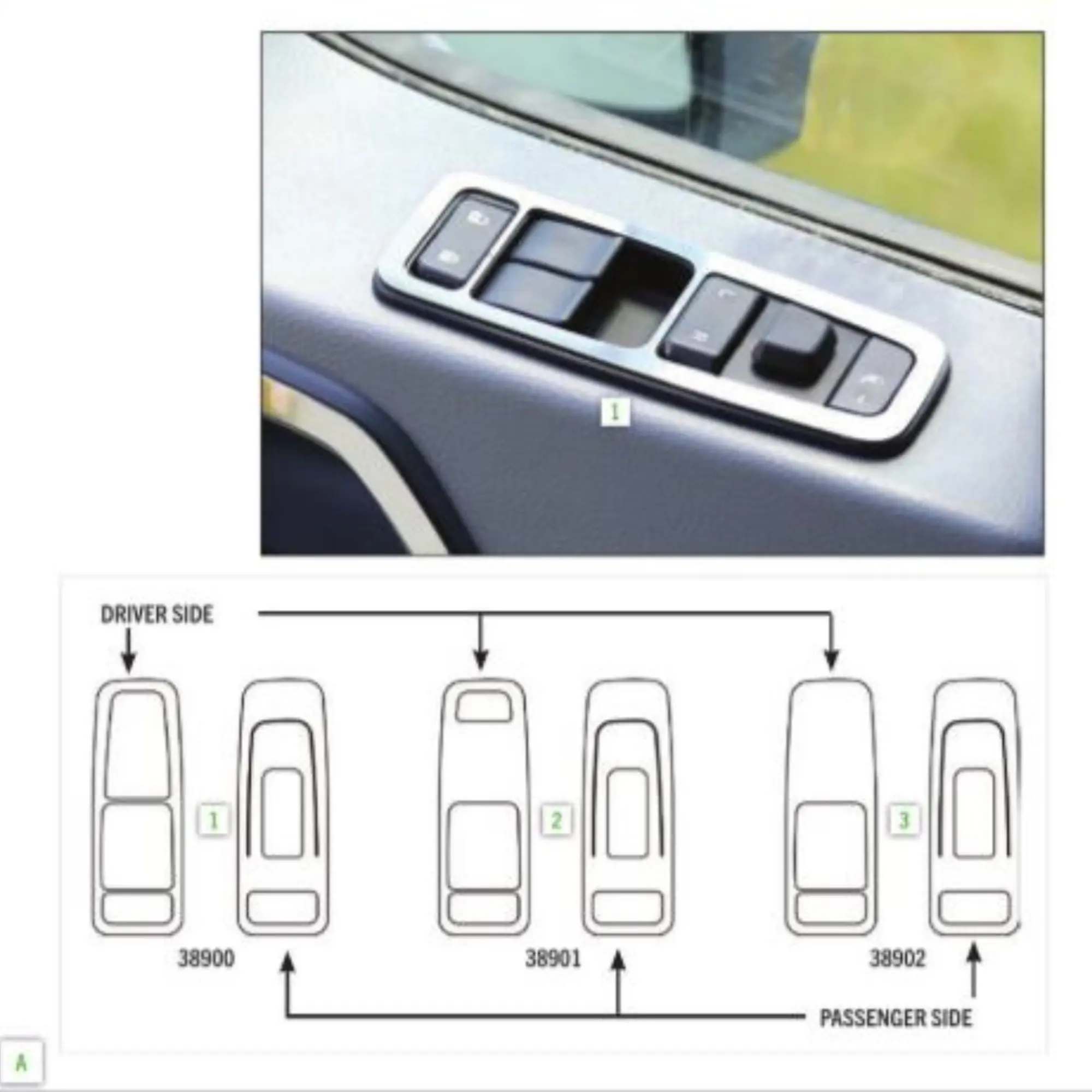 RoadWorks Interior Power Window Trim, Automotive Car Accessory for Peterbilt 567-579 Semi Truck Accessories Interior