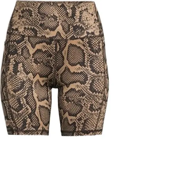 Python Flex Biker Yoga Shorts with Snake Print Design for Women's Active Wear