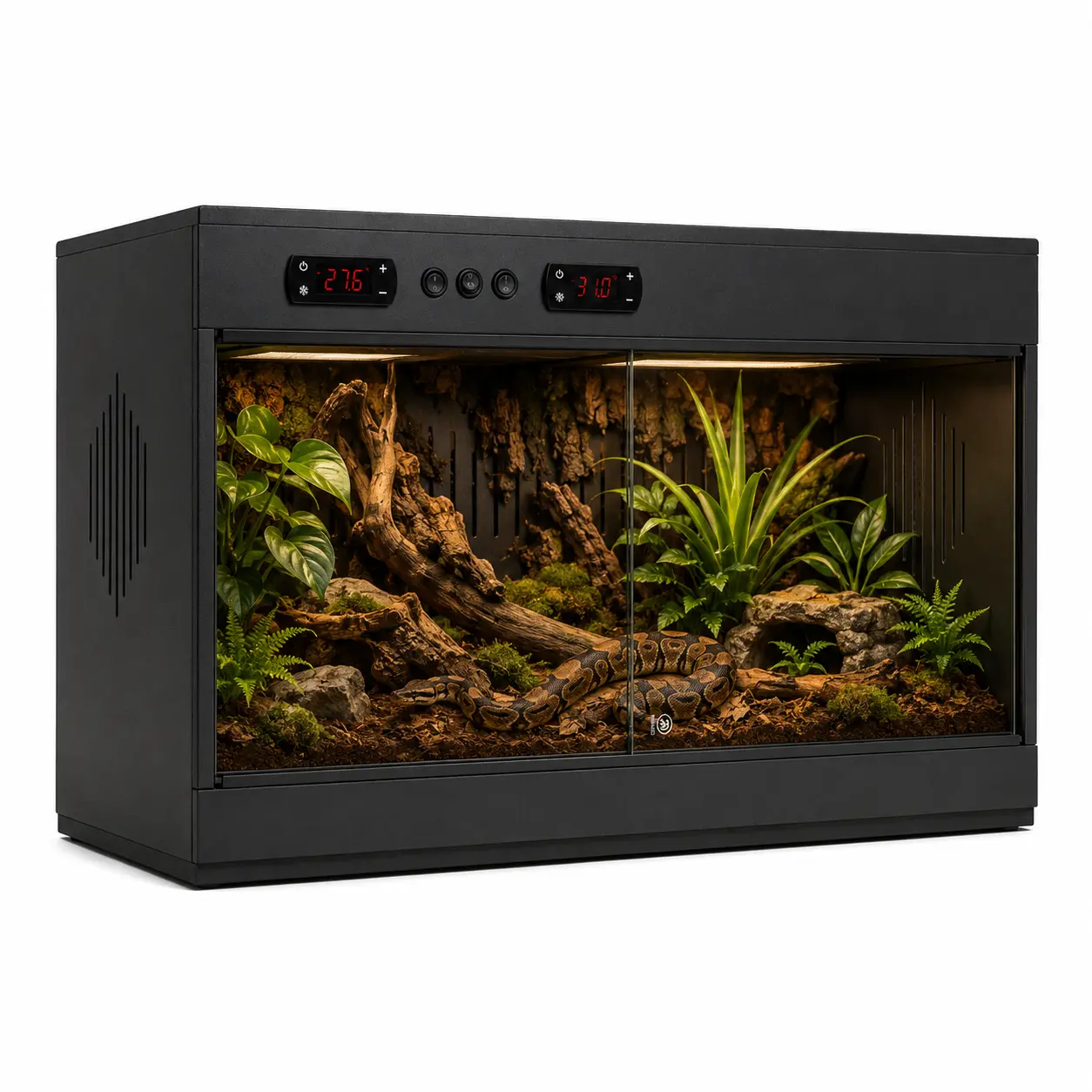 High-Grade New PVC Intelligent Temperature Control Rectangle Reptile Terrarium Kit - 32×16×16in, Breathable, Equipped with Lighting Access Points, Suitable for Lizards - YRT-80