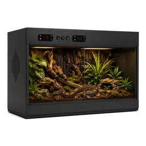 High-Grade New PVC Intelligent Temperature Control Rectangle Reptile Terrarium Kit - 32×16×16in, Breathable, Equipped with Lighting Access Points, Suitable for Lizards - YRT-80