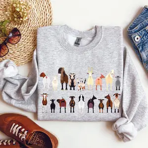 Goat Breeds Farm Animal Lover Sweatshirt