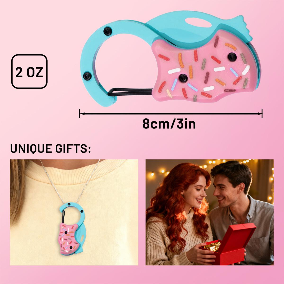 Small Pocket Knife for Women, Cute Donut Folding Box Cutter, Mini Folding Knife Keychain Pendant Gift Knife Portable High Hardness Multi-purpose Knife, Backpacking Camping,Decor, Hanging, Ornaments, Decoration