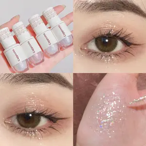4 pieces-Liquid Glitter Eyeshadow with Star & Pearl Glitter - Bowling Ball, Bear Shapes for Mermaid Tears Makeup Look