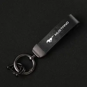 High-Grade Leather Car Keychain Holder Keyring for Ford Mustang Explorer Edge Fusion Mondeo F150 F250 F350 F450 F550 2019 2020