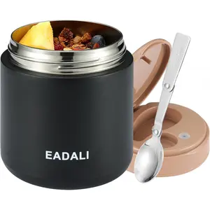 15.2 oz Thermo Food Jar for & Adults, Vacuum Insulated Lunch Container 316 Stainless Steel, Hot & Cold Soup Jar with Spoon, & Leak Proof