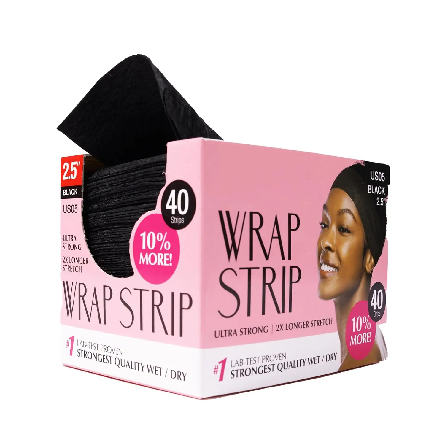 Hair Wrapping Strips, 40 Count, Extra Stretch, Suitable for Wet or Dry Hair, White Styling Paper for Sleek Hairstyles, 2.5-Inch, 1 Pack