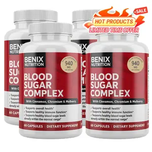 4-Month Supply | Blood Sugar Support Supplement with Cinnamon & Chromium | 4-Bottle Value Pack | Helps Maintain Healthy Levels* | All-Natural, Non-GMO