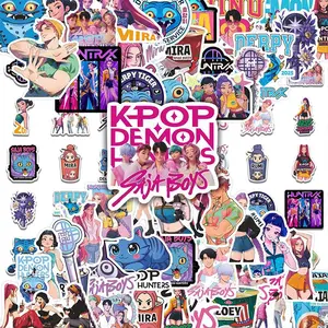 50 Pcs Hunter Girl Cartoon Anime Graffiti Stickers Decorative Guitar Notebook Luggage Phone, High-End Colorful Creative Stickers (random Design)