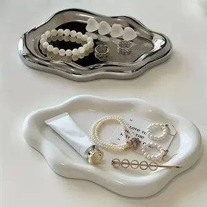 Irregular Cloud Ceramic Jewelry Tray, Jewelry Tray, jewelry storage unit, Beautiful Room Decoration, Creative Accessories And Key Display Rack