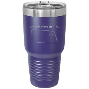 Nebraska Heart 30 oz Tumbler | Purple