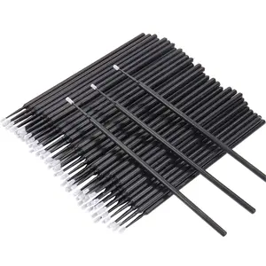 400 PCS Micro Applicator Brushes Disposable Eyelash Extension Microswab Mascara Wands Brush For Lash Remover Brush Tools Black(head diameter 1.5mm)